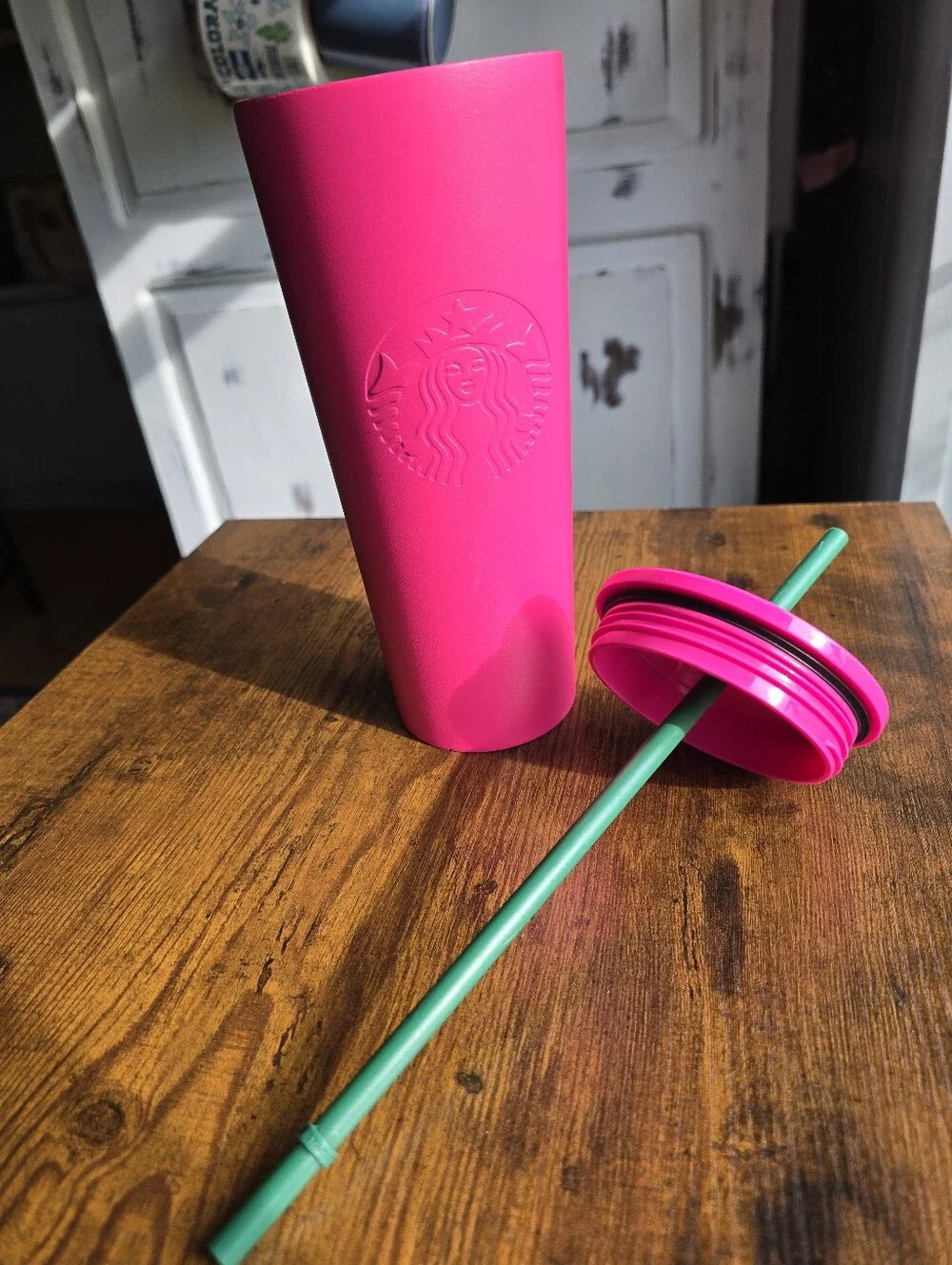 Starbucks 24oz Hot Pink Soft Touch Matte Siren Cold Cup Tumbler‎